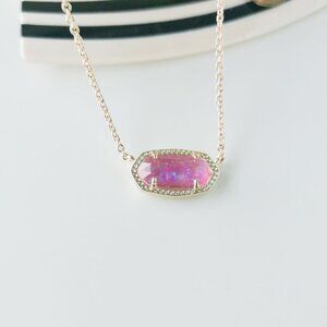Kendra Scott Elisa Gold Fuchsia Kyocera Opal Necklace